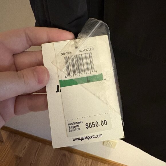 Jane Post Women L Black Leopard Button Front Long Reversible Hooded Coat NWT - Picture 8 of 14